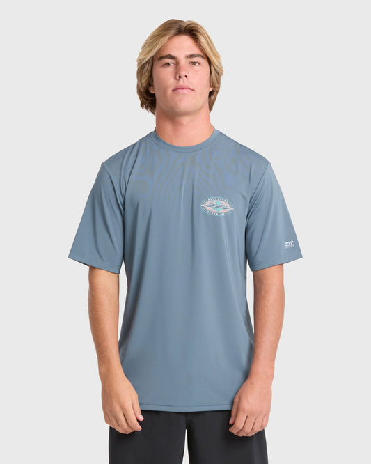Men's Billabong Rift Short Sleeve Surf Tee - China Blue