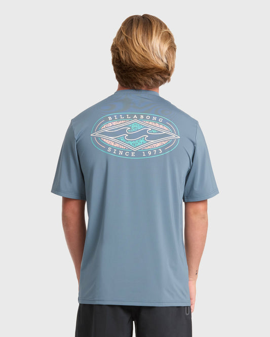Men's Billabong Rift Short Sleeve Surf Tee - China Blue