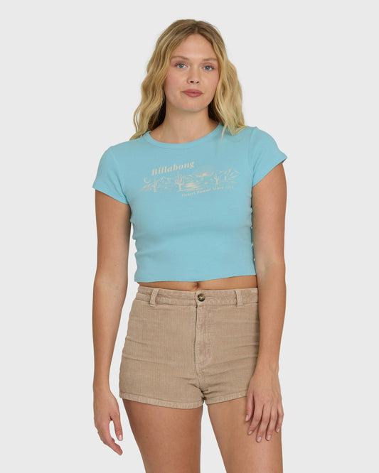 Women's Billabong Desert Bound Short Sleeve T-Shirt - Laguna Blue